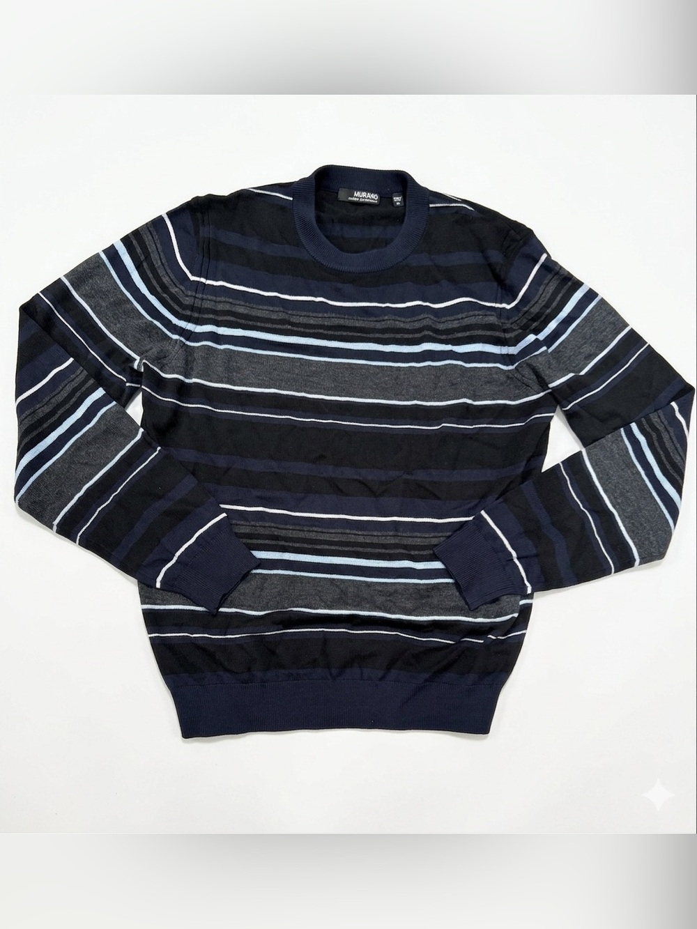Murano Modern Performance Men’s Striped Crewneck Sweater - M